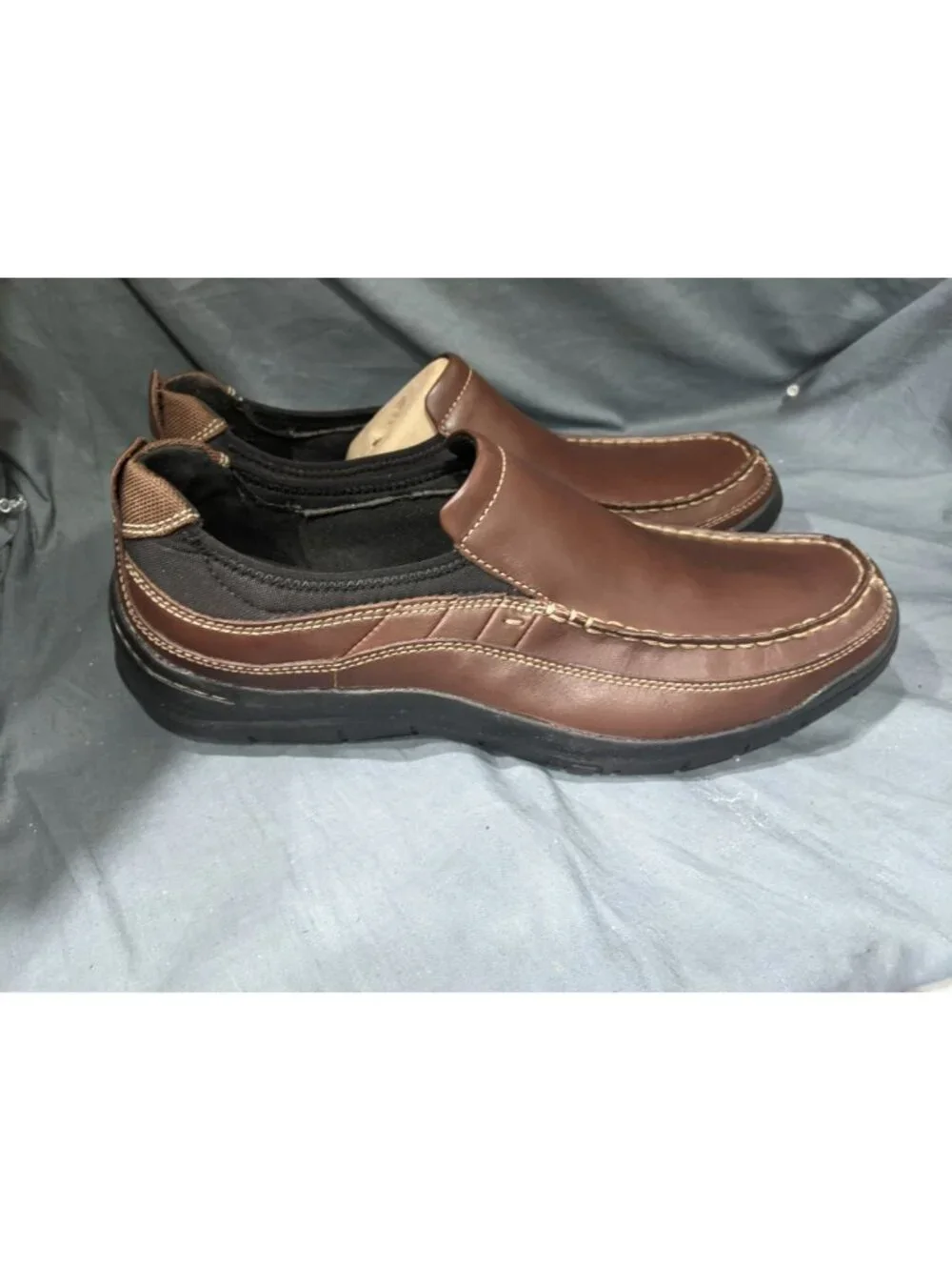 Bostonian Men's Kongo Excel Slip On Shoes Leather Brown Size 9 WIDE NEW IN BOX!